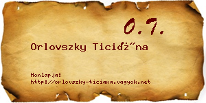 Orlovszky Ticiána névjegykártya